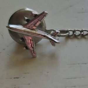 Silver Airplane Tie Tack